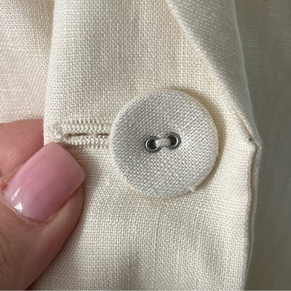 Everlane The Oversized Linen Cotton Blazer Womens 16 Bone Cream - Picture 7 of 15